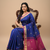 Blue bengali khadi cotyton saree stylish for women