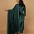 Dark green velvet kurta set
