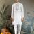 White pure viscose real mirror with jari weaving work wedding festival party wear straight kurta with dupatta