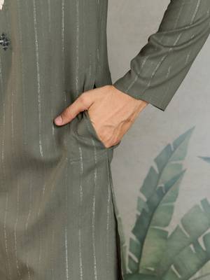 Olive green pure viscose real mirror with jari weaving work wedding festival party wear straight kurta with dupatta 7