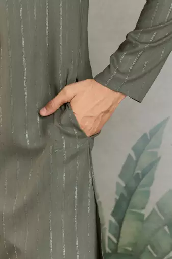 Olive green pure viscose real mirror with jari weaving work wedding festival party wear straight kurta with dupatta