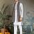 White pure viscose real mirror with jari weaving work wedding festival party wear straight kurta with dupatta