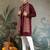 Maroon pure viscose real mirror with jari weaving work wedding festival party wear straight kurta with dupatta