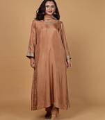 Rust opara silk sequins cutdana work kurta set