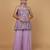 Lavender mirror work georgette peplum sharara set