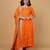Orange cutdana sequnis and beadwork georgette anarkali suit