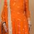 Orange cutdana sequnis and beadwork georgette anarkali suit