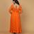 Orange cutdana sequnis and beadwork georgette anarkali suit