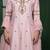 Light pink cutdana and pearl katan silk kurta set