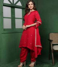Rani pink organza kurta set
