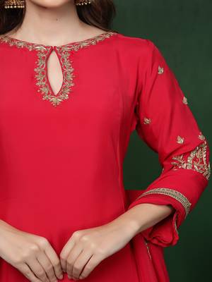 rani pink organza kurta set 3
