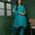Teal organza kurta set