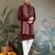 Maroon pure viscose real mirror with jari weaving work wedding festival party wear straight kurta with dupatta