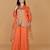 Orange chanderi georgette sharara set with