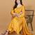 Mustard  opara silk pearl cutdana work three piece set