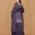 Dull purple silk georgette cutdana kurti set with
