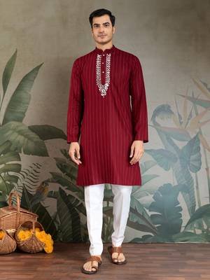 RED PURE VISCOSE REAL MIRROR WITH JARI WEAVING WORK WEDDING FESTIVAL PARTY WEAR STRAIGHT KURTA WITH DUPATTA 8