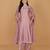 Onion pink self katan kurta pant set
