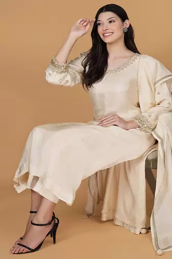 ivory opara silk three piece set