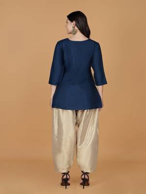 blue tissue kurta salwar set 4