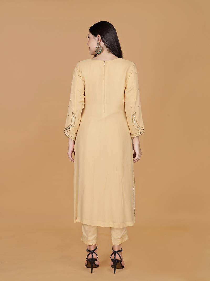 Beige georgette kurta set