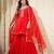 Red georgette dubka resham work sharara set