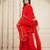 Red georgette dubka resham work sharara set