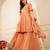 Dark peach katan silk and georgette peplum sharara set