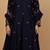 Dark blue katan silk anarkali set