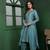 Dull teal cutdana and pearl katan silk kurta set