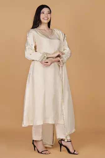 ivory opara silk three piece set