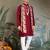 Red pure viscose real mirror with jari weaving work wedding festival party wear straight kurta with dupatta