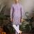 Lavender viscose silk thread & sequins embroidered work wedding festival marriage party wear straight mens kurta