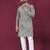 Grey chikankari work viscose rayon straight kurta