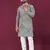 Grey chikankari work viscose rayon straight kurta