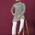 Grey chikankari work viscose rayon straight kurta