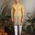 Yellow viscose silk thread & sequins embroidered work wedding festival marriage party wear straight mens kurta