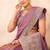 lavender zari embroidered siroski stone work two tone silk blend saree sari