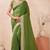green zari embroidered siroski stone work two tone silk blend saree sari