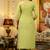 Parrot green viscose embroidered kurta jacquard organza dupatta