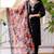 Black viscose embroidered kurta jacquard organza dupatta
