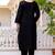Black viscose embroidered kurta jacquard organza dupatta