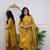 Mustard chanderi embroidered kurta bottom printed dupatta