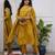 Mustard chanderi embroidered kurta bottom printed dupatta