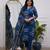 Navy blue chanderi embroidered kurta bottom printed dupatta