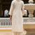 White viscose embroidered kurta jacquard organza dupatta