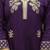Purple viscose embroidered kurta printed organza dupatta