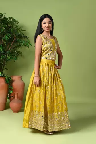 gold embroidered lehenga choli with dupatta