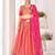 peach weaving work silk lehenga set with choli and dupatta