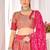 peach weaving work silk lehenga set with choli and dupatta